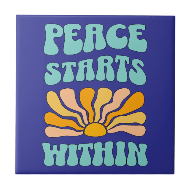 Azulejo De Cerâmica Paz começa dentro (Frente)