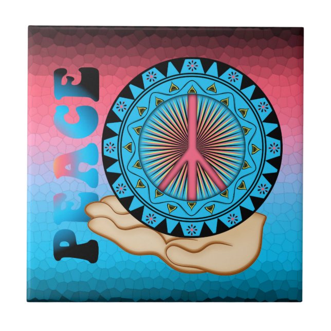 Azulejo De Cerâmica Paz ~ Sun (Frente)