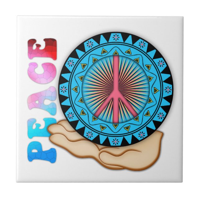 Azulejo De Cerâmica Paz ~ Sun (Frente)