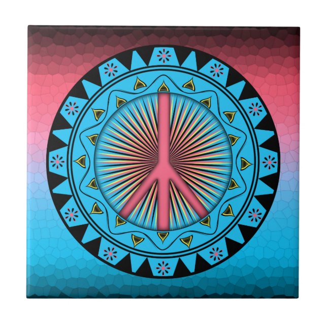 Azulejo De Cerâmica Paz ~ Sun (Frente)