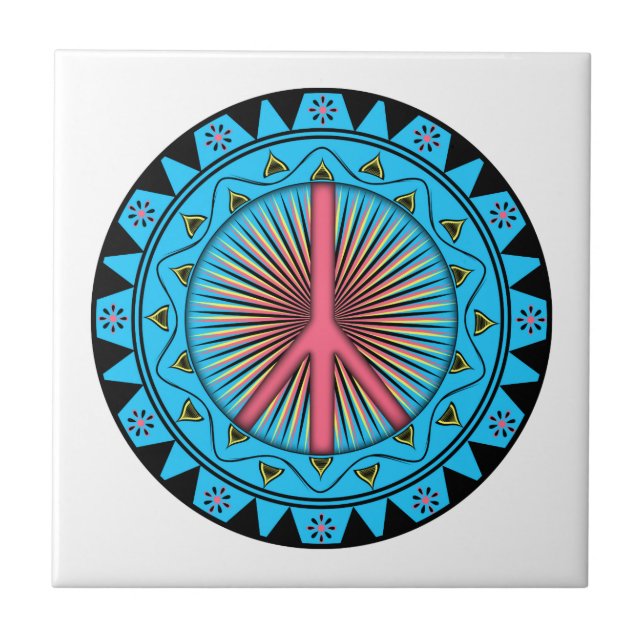 Azulejo De Cerâmica Paz ~ Sun (Frente)