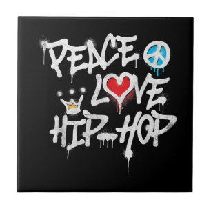 Azulejo De Cerâmica Peace Love Hip Hop Dancing