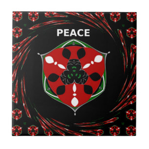 Azulejo De Cerâmica "Peace: with Shield Emblem" Art Impressão