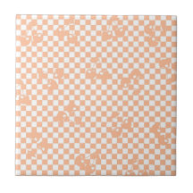 Peach Fuzz Cherry Gingham Patterno