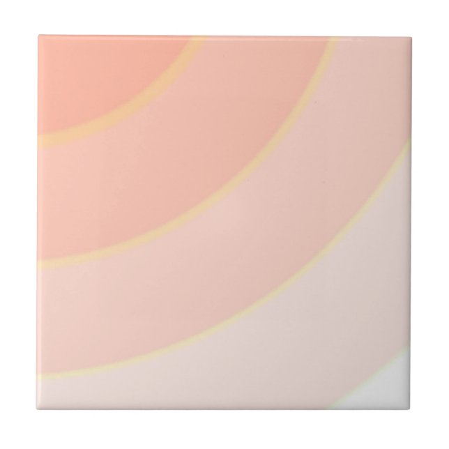 Azulejo De Cerâmica Peach Swirls Cerâmica Azulejo (Frente)