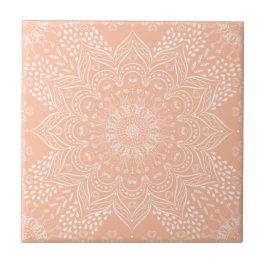 Azulejo De Cerâmica Peachy Boho Mandala
