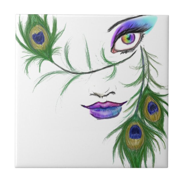 Azulejo De Cerâmica Peacock (Frente)