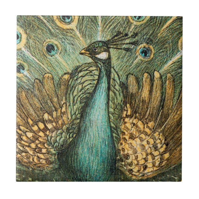 Azulejo de cerâmica Peacock (Frente)