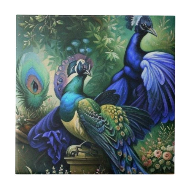 Azulejo De Cerâmica Peacock (Frente)