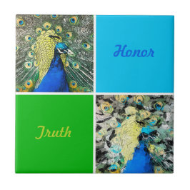 Azulejo De Cerâmica Peacock Art