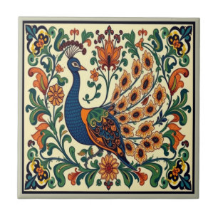 Azulejo De Cerâmica Peacock Bird Morris Morgan Boho