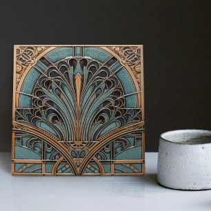 Azulejo De Cerâmica Peacock Feather Symbolism Belle Epoque Art Deco