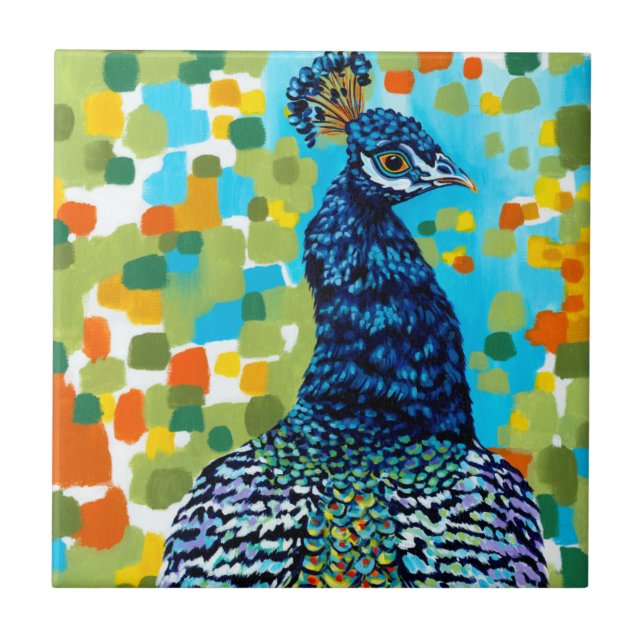 Azulejo De Cerâmica Peacock II Plumado (Frente)