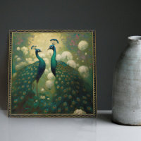 Peacock Klimt Wall Decor Impressionista Art Nouvea
