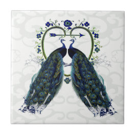 Azulejo De Cerâmica PEAFOWL paciock amor coração personalizado