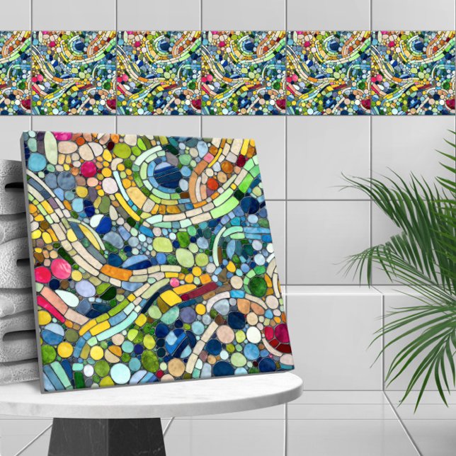 Azulejo De Cerâmica Pebbles - Arte Mosaica Colorida (Criador carregado)