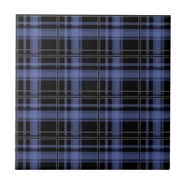 Azulejo De Cerâmica Peça riscada com xadrez sem costura com tartan (Frente)