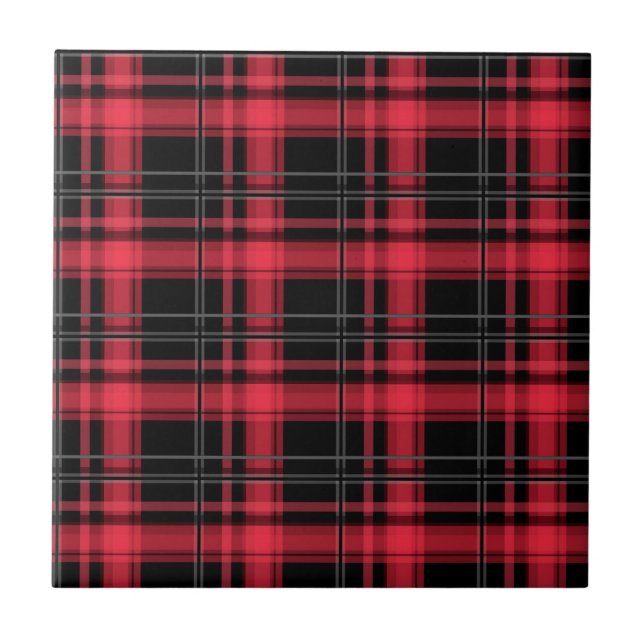 Azulejo De Cerâmica Peça riscada com xadrez sem costura com tartan (Frente)