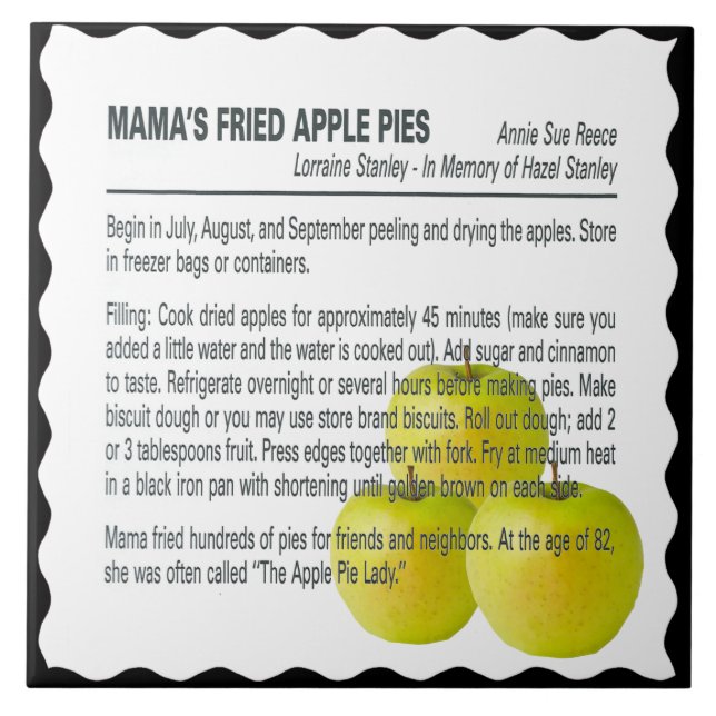 AZULEJO DE CERÂMICA  PEDAÇOS DE MAMA FRIED APPLE (Frente)