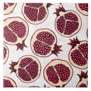 Azulejo De Cerâmica Pedaços de romã em branco