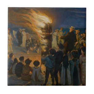 Azulejo De Cerâmica Peder Severin Kroyer - Fogueira de Eva Bonfire