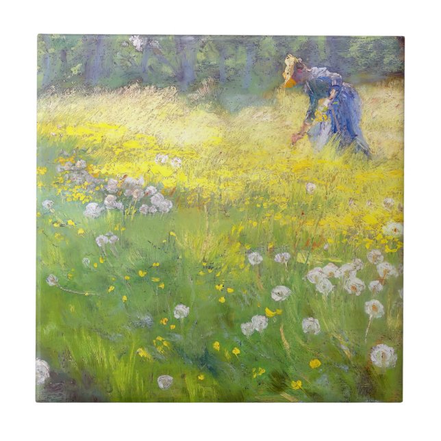 Azulejo De Cerâmica Peder Severin Kroyer - Marie Kroyer no Jardim (Frente)