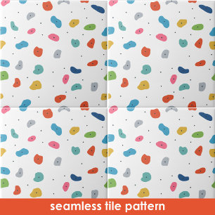 Azulejo De Cerâmica Pedra Escalando Crianças Cortas Coloridas Sem Olho