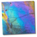 Azulejo De Cerâmica Pedra Marmortal Colorida Contemporânea<br><div class="desc">O atordoante e colorido arco-íris abraçado com uma fotografia de pedra labradorita faz o cenário ou sotaque perfeito. Esta é uma super armação de uma pedra labradorita natural real com azul, roxo, rosa, amarelo e verde. Observe que, como é uma imagem muito próxima, ela NÃO tem linhas nítidas. Tem um...</div>