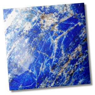 Azulejo De Cerâmica Pedra mineral azul profunda vibrante