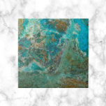 Azulejo De Cerâmica Pedra Mineral Chrysocolla Azul<br><div class="desc">Azulejo cerâmico que apresenta uma foto das lindas e turquesas cores azuis da pedra mineral Chrysocolla. Selecione o seu azulejo de tamanho. Faz um excelente trivet para a cozinha. Por favor,  não que não haja uma pedra real neste produto.</div>