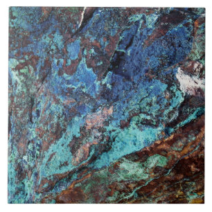 Azulejo De Cerâmica Pedra Mineral Malaquita Azul Verde Moderna