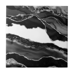 Azulejo De Cerâmica Pedra Moderna de Tendência Moderna do Agate Preto