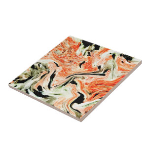 Azulejo De Cerâmica Pedra Verde Laranja - Abstrato de Textura