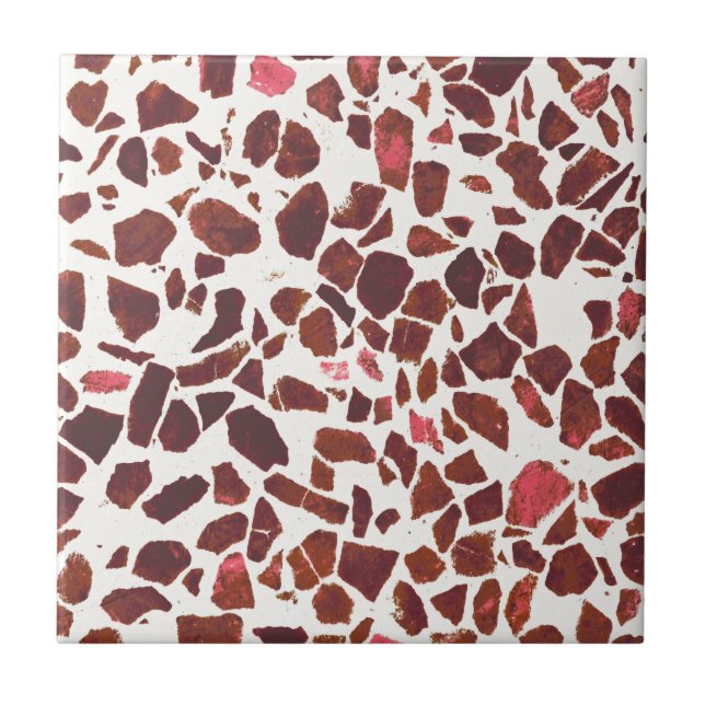 Azulejo De Cerâmica Pedra Vermelha Abstrato Cherry Red Marble Modern T (Frente)
