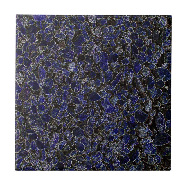 Azulejo De Cerâmica Pedras Azuis Sapphire com Brilho (Frente)
