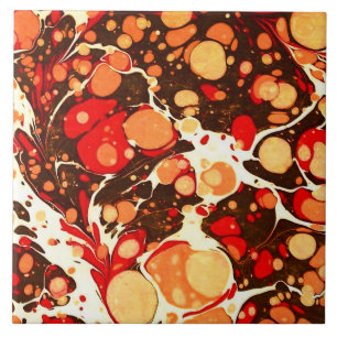 Azulejo De Cerâmica Pedras de abstrato de laranja-acastanhada, de cor