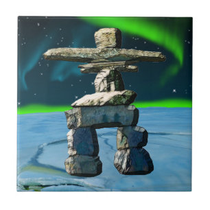 Azulejo De Cerâmica Pedras do espírito do nativo americano de Inukshu