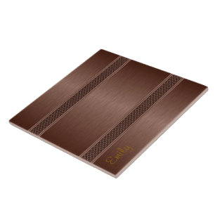 Azulejo De Cerâmica Pedras Marrons Metálicas Escovadas Alumínio Olho 2