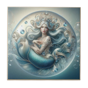 Azulejo De Cerâmica Pedras Preciosas Falsas Sereia Efeito 3D Art Nou