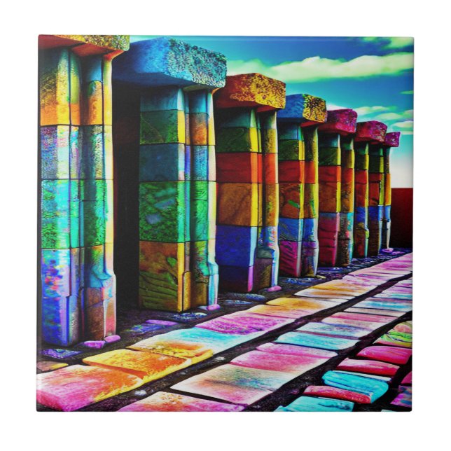 Azulejo De Cerâmica Pedras Psicodélicas (Frente)