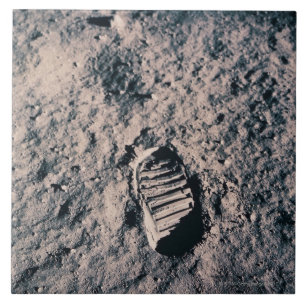 Azulejo De Cerâmica Pegada na superfície lunar