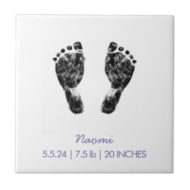 Azulejo De Cerâmica Pegada Personalizada | Carregue Seu Bebê Em