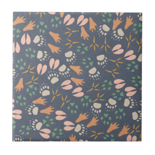 Azulejo De Cerâmica Pegadas Amante Animal Primavera Natural Vibes