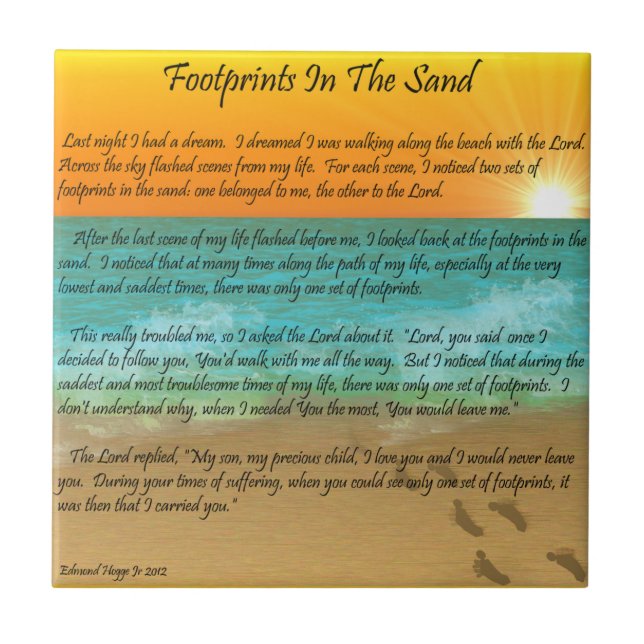 Azulejo De Cerâmica Pegadas na areia (Frente)