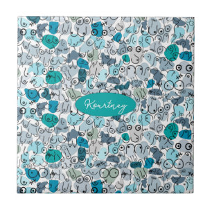 Azulejo De Cerâmica peito pastel azul