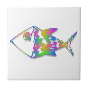 Azulejo De Cerâmica Peixe Abstrato
