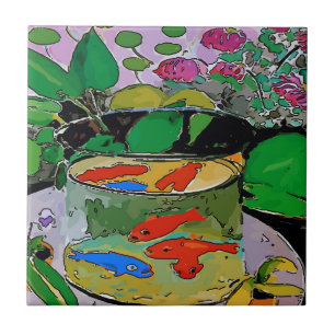 Azulejo De Cerâmica Peixe Azul na Bolsa