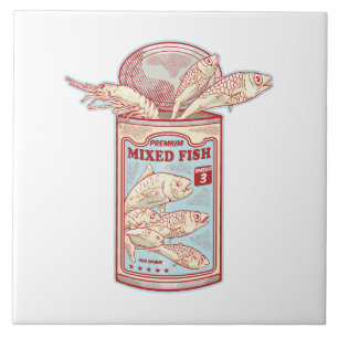 Azulejo De Cerâmica Peixe enlatado engraçado