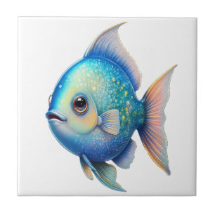 Azulejo De Cerâmica Peixe Espelho Verde