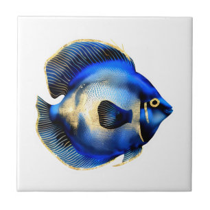 Azulejo De Cerâmica Peixe-gato-do-mar-do-mar-Dourado-azul-hipopótamo
